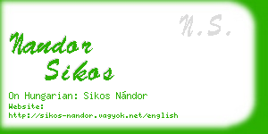 nandor sikos business card